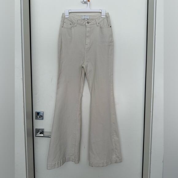 Meshki Flared Ivory High Waisted Jeans - Picture 2 of 7